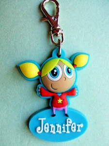 PERSONALISED ZIPPER PALS (GIRL) - JENNIFER - Keyring, charm, zip puller - Picture 1 of 2