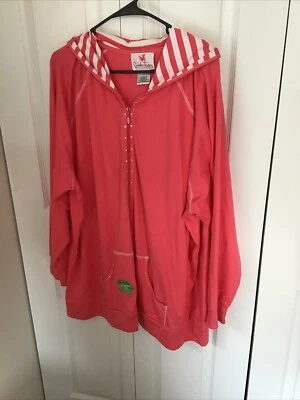 Sudadera con Capucha Quacker Factory Algodón Cremallera Completa Estrás Bordado Rana Talla 3X Cor Foto 1 de 4