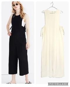 MADEWELL Texture & Thread Side-Tie Jumpsuit Bright Ivory Sz M J2891 - Picture 1 of 9