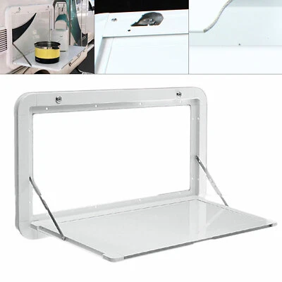 RV Caravan Picnic Folding External Table Aluminum 800x450mm Wall Mount White