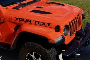 Hood Stripe Vinyl Decal Kit for Jeep Wrangler JL - Custom YOUR TEXT - Picture 1 of 2