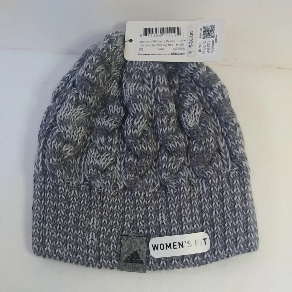 ADIDAS Beanie Women's Fit OSFA 100 Acrylic Soft Stretchy Sweater Cable Knit