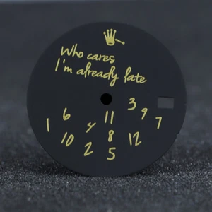 Relax Dial 28.5mm matte black Who Cares, I'm Already " Gold Fit NH35 movement - Picture 1 of 4