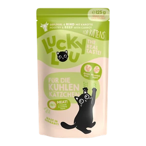 Lucky Lou Lifestage Kitten Geflügel & Rind Katzenfutter Nassfutter 16x125gr - Bild 1 von 5