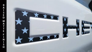 Tailgate raised letters fits SILVERADO 2019 2024 2025 MATTE BLACK US FLAG - Picture 1 of 2