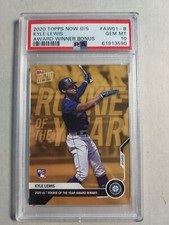 2020 Topps Now O/S Kyle Lewis Award Winner Bonus ROTY AW01-B Rookie PSA 10