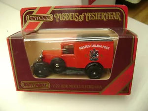 1984 MATCHBOX MODELS OF YESTERYEAR 1:40 Y-22 POSTES CANADA 1930 MODEL A FORD VAN - Picture 1 of 3