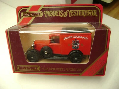 1984 MATCHBOX MODELS OF YESTERYEAR 1:40 Y-22 POSTES CANADA 1930 MODEL A FORD VAN - Image 1 of 3