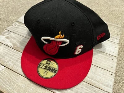 Miami Heat Lebron James #6 - New Era 59Fifty Fitted Wool Cap Hat Size 7 5/8 - Image 1 of 4