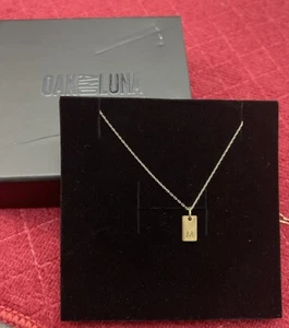 Oak And Luna Willow Drop Initial Necklace - 14K Solid Gold "M"/ 480$ - Picture 1 of 7