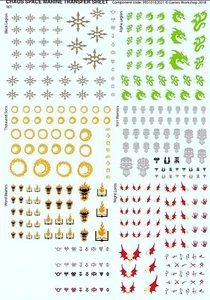 Chaos Space Marine - Hoja/calcomanías de transferencia - Warhammer 40K - Imagen 1 de 1