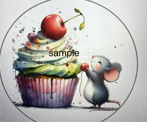 Maus & Cupcake Sammelalbum Aufkleber Umschlag Siegel Etiketten Geburtstag (30) - Bild 1 von 1