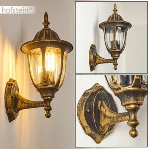 Antik Aussen Wand Lampe Balkon Terrassen Haus Tür Einfahrt Hof Leuchte Braungold - Bild 1 von 10