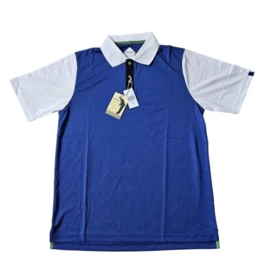 Camisa Polo Kangol X Samuel L Jackson Para Hombres Grande Golf Bloque de Color Azul Blanca NUEVA Foto 1 de 4