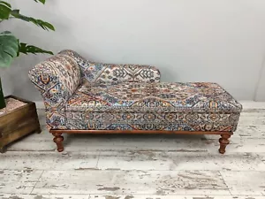 Storage chaise lounge, Blue sofa couch, Sleeping sofa, Upholstered bedroom sofa - Picture 1 of 13