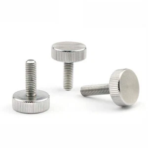M3-M6 Flat Head Knurled Thumb Screw GB835 Hand Grip Knob Bolt Stainless Steel - Picture 1 of 5
