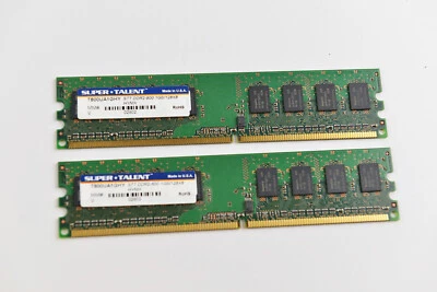 Super Talent 2GB 1GBx2  DDR2  Memory Made In U.S.A - Image 1 of 3