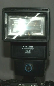 Flash Vivitar 4600 con cabezal de zoom de alta potencia y módulo Pentax, limpio en todas partes - Imagen 1 de 6