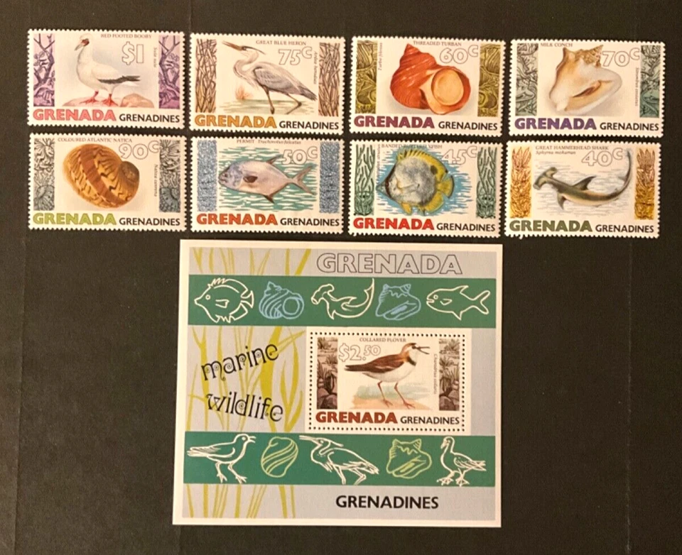 Grenada Grenadines Scott #341-349 never hinged - Image 1 of 1