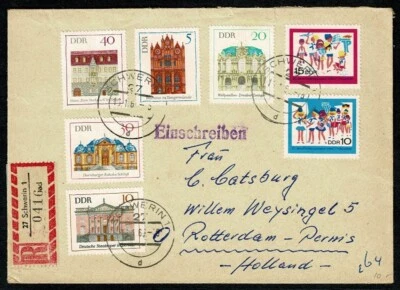 SG02 EAST GERMANY 1969 Registered cover to Holland - Image 1 of 2