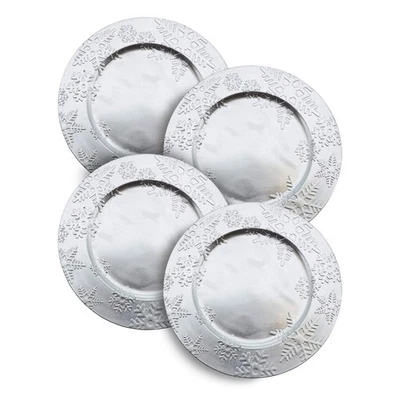 CH332.S13R Sousplat Collection Snowflake Design Christmas Charger Plate, Silv... - Image 1 of 3
