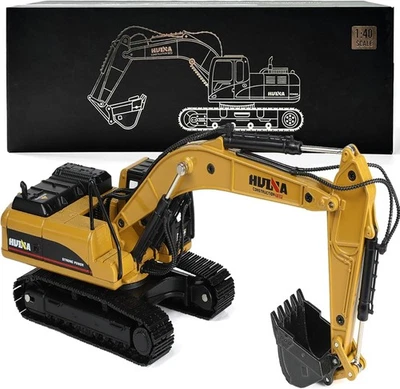 Juguete excavadora con caja de regalo, 1/40 aleación metal fundido a presión excavadora excavadora construcción Foto 1 de 4