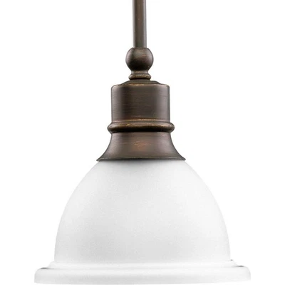 Progress Lighting P5078-20 1-Light Stem-Hung Mini-Pendant with White Etched - Image 1 of 4