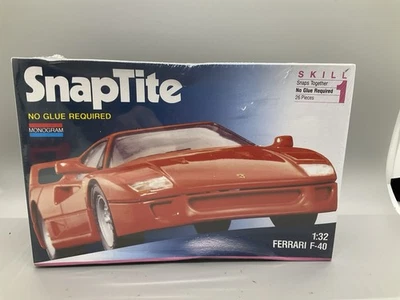 Vintage Monogram "Snap-Tite" Ferrari F-40 Model Kit 1:32 Unbuilt New in box 1:32 - Image 1 of 4