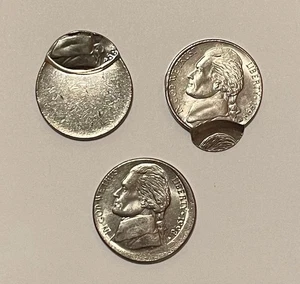 Lot of 3 off center & double struck Jefferson nickels - US Mint error coins - NR - Picture 1 of 2
