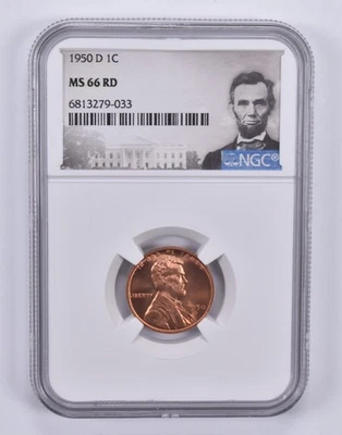1950-D Lincoln Wheat Cent 1c MS66 RD NGC Special Label *5442 - Image 1 of 4