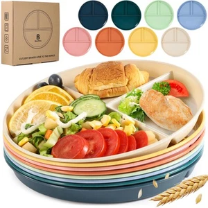 9" Unbreakable Divided Plates (8 PCS). Microwave & Dishwasher Safe! For kids ... - Picture 1 of 7
