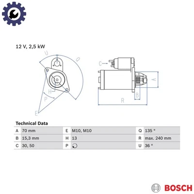 STARTER 0 986 024 590 FOR MERCEDES-BENZ GLE/SUV M-CLASS VITO/Tourer/Dualiner - Image 1 of 4