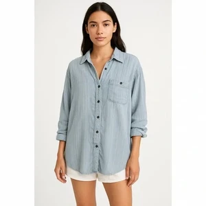 Free People Turn It Around hauchdünn Oversized Button Down Medium - Bild 1 von 11