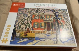 GRANATAPFEL KUNSTSTÜCK PUZZLE Lawren S. Harris Rotes Haus & Gelber Schlitten 1000 - Bild 1 von 4