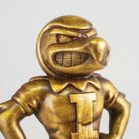 Collectible 6" Golden Herky the Hawk Iowa Hawkeyes Mascot Cover
