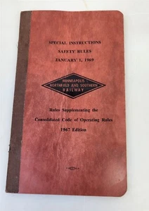 1969 Minneapolis Northfield & Southern Railroad Rules Book 67' Edition ~ T364e - Picture 1 of 3