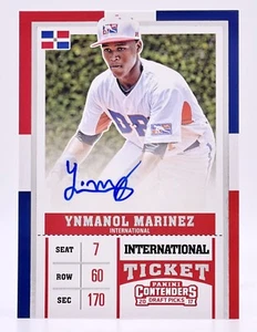 2017 Panini Contenders International Ynmanol Marinez RC Auto Miami Marlins - Picture 1 of 2