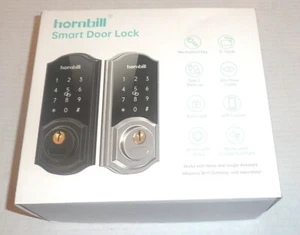 Hornbill Wi-Fi serratura porta intelligente nera con schede IC tastiera ingresso senza chiave catenaccio - Foto 1 di 12