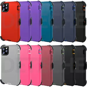 Shockproof Defender Case for iPhone 11 / 11Pro / 11 Pro Max + Belt Clip Holster - Picture 1 of 28