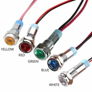 LED Indicator Warning Signal Light 8mm Thread 6V 12V Panel Mount 1X 220V New - Picture 1 of 14