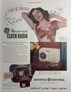 1947 General Electric Clock Radio Maria Montez Natural Color Tone VTG Print Ad - Picture 1 of 1