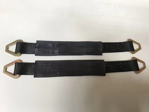 SET OF 4 - 4' AXLE STRAPS 12K WEB (BLACK) - Picture 1 of 3