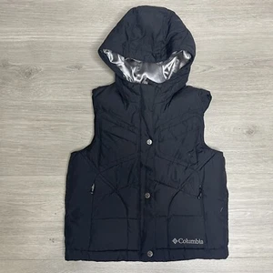 Columbia Kids Black Puffer Vest Hooded Size 6 / 6X - Picture 1 of 7