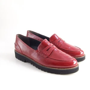 Paul Green Penny Loafers Red Patent Leather EU 40.5 US 10 Uk 7.5 - Picture 1 of 11