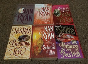 NAN RYAN 7 historical romance books BURNING LOVE, NAUGHTY MARIETTA, THE PRINCESS - Imagen 1 de 10