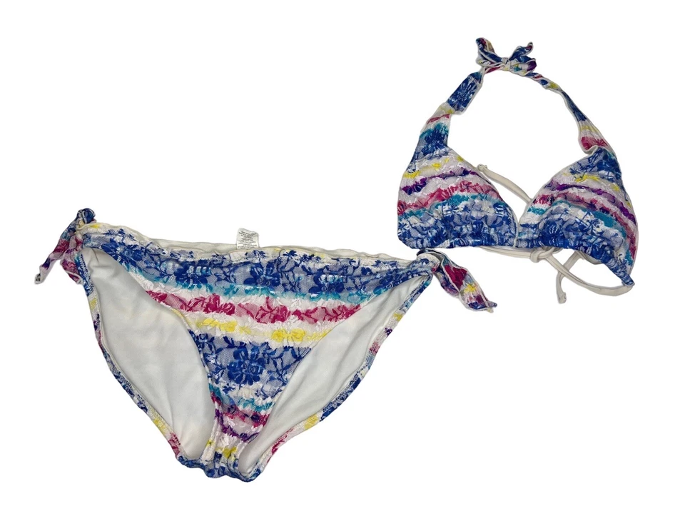 Conjunto de traje de baño bikini forrado floral OP Foto 1 de 4
