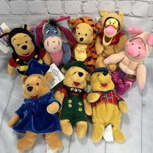 The Disney Store Bean Bag Plush Lot Of 8 Winnie Pooh, Tigger, Piglet, Eeyore - Picture 1 of 9