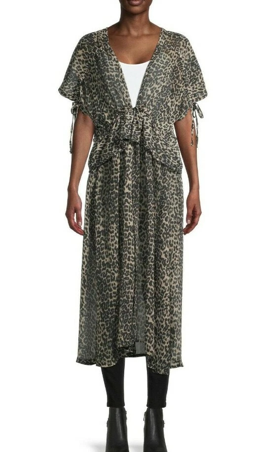 Time and Tru Women’s Leopard Chiffon Kimono 2xl