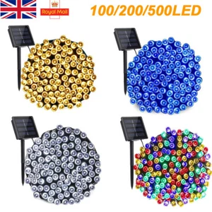 100/200/500 LED Solar Power Fairy Garden Lights String Outdoor Xmas Tree Lamp - Picture 1 of 18