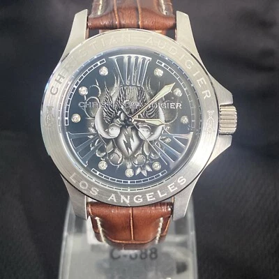 Reloj de cuarzo Christian Audigier de acero inoxidable Ete-110 Los Angeles Works para hombre Foto 1 de 4